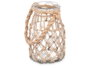 Giftdecor Porte-bougie en verre et corde naturelle 16 x 21 x 14 cm (Set de 6)