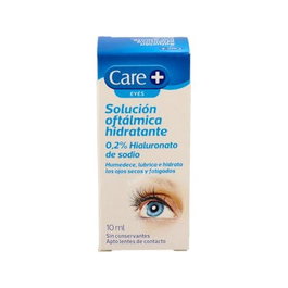 CARE+ Solution Ophtalmique à l'Acide Hyaluronique de Sodium 0,2% 10 ml