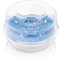Philips Avent - Stérilisateur à vapeur pour micro-ondes, stérilise en 2 min (élimine 99,9% des bactéries), design compact bleu et blanc, pour 4 biberons
