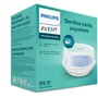 Philips Avent - Stérilisateur à vapeur pour micro-ondes, stérilise en 2 min (élimine 99,9% des bactéries), design compact bleu et blanc, pour 4 biberons