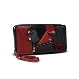 Karactermania Billetero Essential Harley Quinn Jacket - Portefeuille 12 compartiments cartes, 2 pour billets, monnaie - PVC/Polyester - 10 x 19 x 2 cm