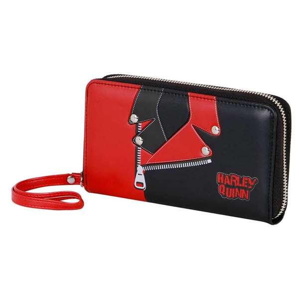 Karactermania Billetero Essential Harley Quinn Jacket - Portefeuille 12 compartiments cartes, 2 pour billets, monnaie - PVC/Polyester - 10 x 19 x 2 cm