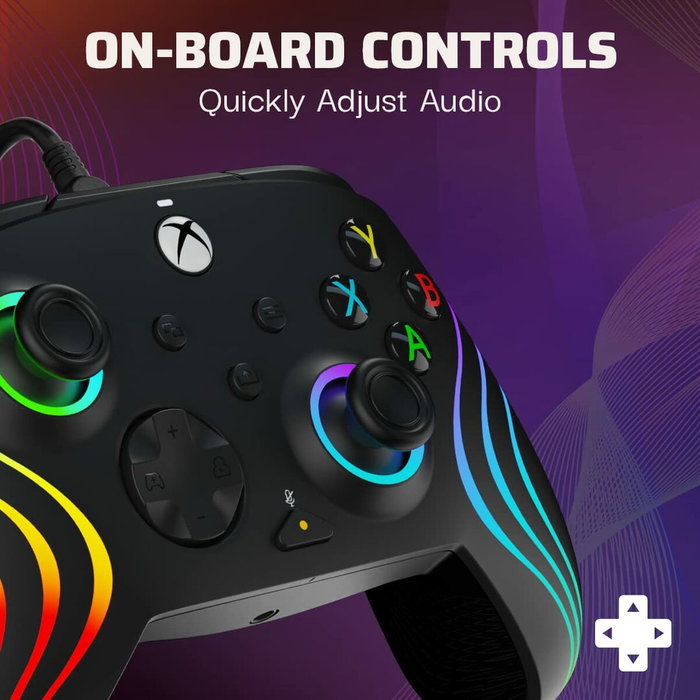 PDP Manette de jeu Afterglow Wave Filaire Noire PDP Manette de jeu Afterglow Wave Filaire Noire