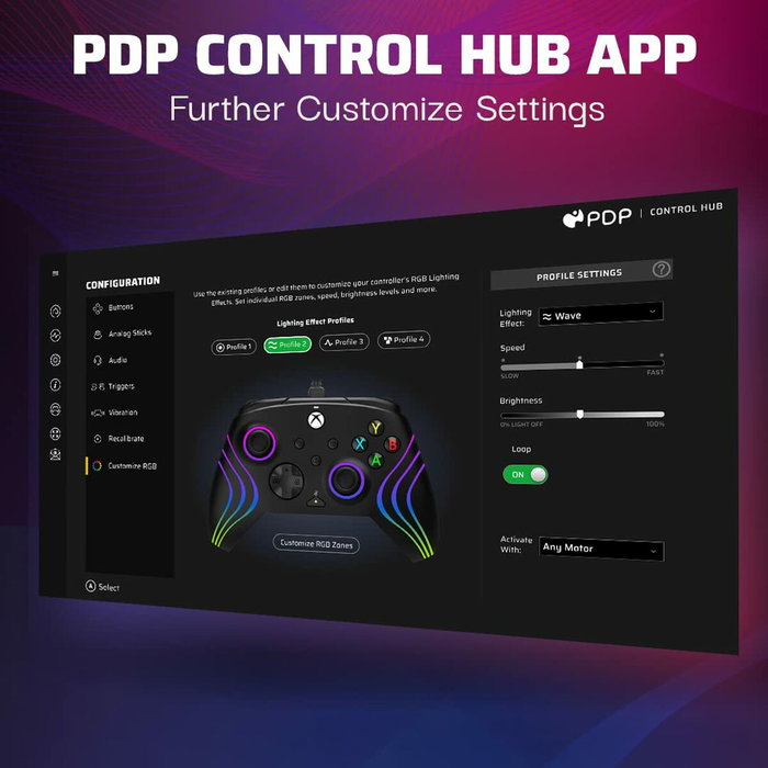 PDP Manette de jeu Afterglow Wave Filaire Noire PDP Manette de jeu Afterglow Wave Filaire Noire