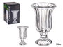 GIFTDECOR Lot de 6 verres en verre transparent à rayures de 23,5 cm