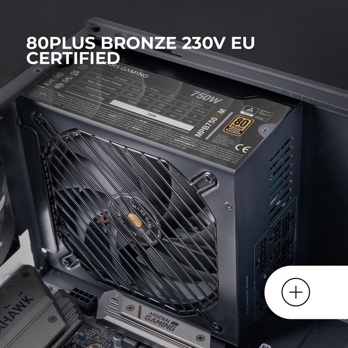 Bloc d’Alimentation Mars Gaming MPB750SIM 750 W 6 W 130 W 80 Plus Bronze