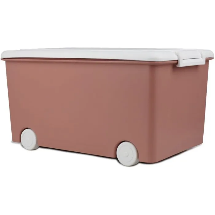 Thermobaby PLAYBOX - Coffre de rangement mobile avec roulettes, pour chambre d'enfant, taille Medium, couleur Rose