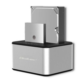 Qoltec Base de charge 50316 SATA Argentée