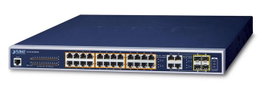 Planet GS-4210-24P4C Commutateur géré 24 ports 10/100/1000T PoE+ et 4 ports combo Gigabit TP/SFP