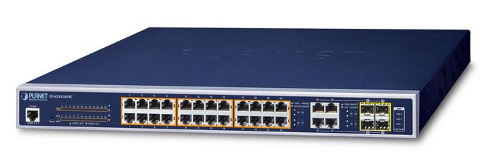 Planet GS-4210-24P(L)4C - Commutateur géré Gigabit PoE+ 24 ports 10/100/1000 avec injection PoE 802.3at et 4 ports combo TP/SFP, budget 220W Planet GS-4210-24P(L)4C - Commutateur géré Gigabit PoE+ 24 ports 10/100/1000 avec injection PoE 802.3at et 4 ports combo TP/SFP, budget 220W