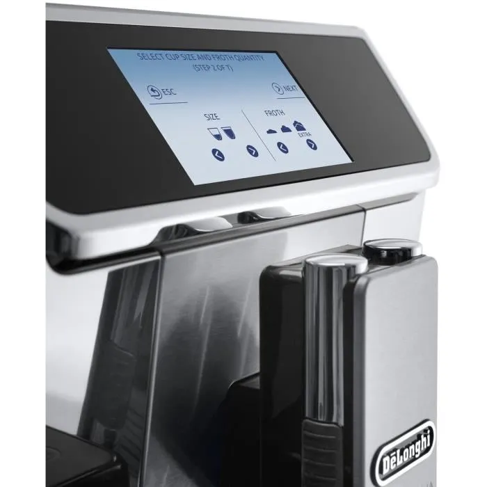 De'Longhi ECAM650.85.MS Primadonna Elite Experience - Machine expresso automatique avec broyeur, 28 recettes, écran tactile 4.3", gris métal