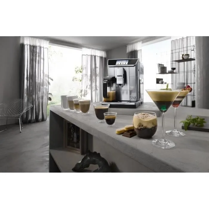De'Longhi ECAM650.85.MS Primadonna Elite Experience - Machine expresso automatique avec broyeur, 28 recettes, écran tactile 4.3", gris métal