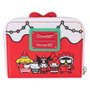 LOUNGEFLY Cartera - Porte-cartes Hello Kitty Sanrio motif Arbre de Noël avec fermoir à glissière, en similicuir avec paillettes