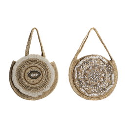 Sac-à-main Femme DKD Home Decor Noir Beige Naturel 36 x 12 x 36 cm (2 Unités)