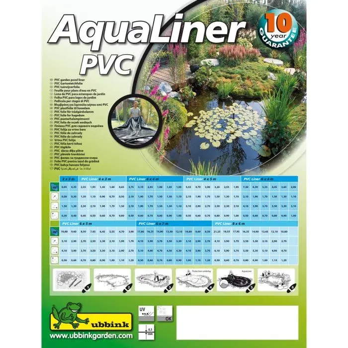 Ubbink 401398 Bâche pour bassin de jardin et étang en PVC 6 x 7 mètres couleur Noir