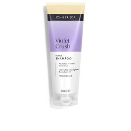 John Frieda Shampoing Neutralisant Violet Crush 250 ml - Élimine les Reflets Cuivrés pour Cheveux Blonds et Colorés - Formule Hydratante aux Pigments Violets
