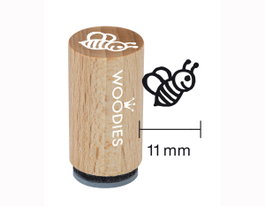 Woodies Sceau mini abeja en bois et caoutchouc 15x25mm