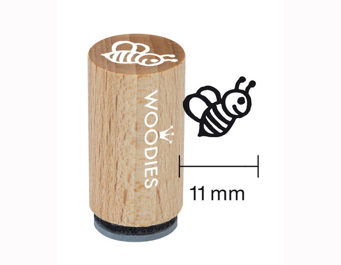 Woodies Sceau mini abeja en bois et caoutchouc 15x25mm Woodies Sceau mini abeja en bois et caoutchouc 15x25mm