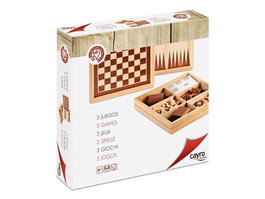 Cayro - Jeu de société en bois : échiquier, dames et backgammon - Jeux de stratégie - À partir de 7 ans