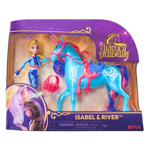 Spin Master - Poupée articulée Isabel 11 cm et licorne River 12 cm, inclut brosse pour cheveux Spin Master - Poupée articulée Isabel 11 cm et licorne River 12 cm, inclut brosse pour cheveux