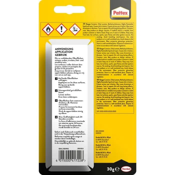 Pattex Chaussures - Colle spéciale pour chaussures, cuir, caoutchouc, liège, mousse et autres matériaux - Tube 30g