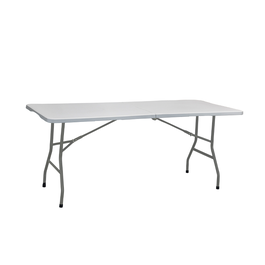 Marbueno Table Pliante Résine et Acier Gris 180x70x74 cm pour Extérieur Jardin Plage Camping 10441