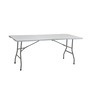 Marbueno Table Pliante Résine et Acier Gris 180x70x74 cm pour Extérieur Jardin Plage Camping 10441