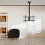 TooQ Support Plafond VESA pour Écran 43-86 Pouces, Noir, Acier, Hauteur Réglable, Inclinable, Rotatif, Jusqu'à 60 kg