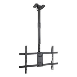 TooQ Support Plafond VESA pour Écran 43-86 Pouces, Noir, Acier, Hauteur Réglable, Inclinable, Rotatif, Jusqu'à 60 kg