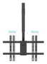 TooQ Support Plafond VESA pour Écran 43-86 Pouces, Noir, Acier, Hauteur Réglable, Inclinable, Rotatif, Jusqu'à 60 kg