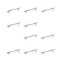 Emuca Lot de 10 poignées pour meubles Orlando, L178mm, entraxe 128mm, Acier, Nickel satiné