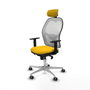 Piqueras y Crespo Chaise de Bureau 1D086G2 Jaune avec Appui-tête