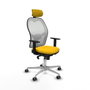 Piqueras y Crespo Chaise de Bureau 1D086G2 Jaune avec Appui-tête
