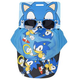 Cerdá Casquette 53 cm et lunettes de soleil enfants Sonic Taille 2-8 ans Bleu
