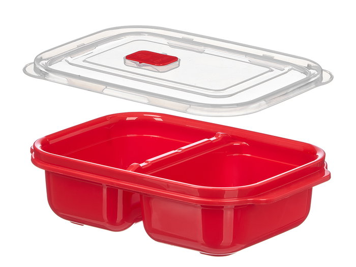 LEKNES Boîte à lunch rouge avec séparateur 1,2L
