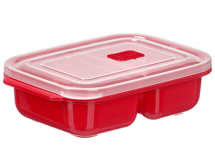 LEKNES Boîte à lunch rouge avec séparateur 1,2L