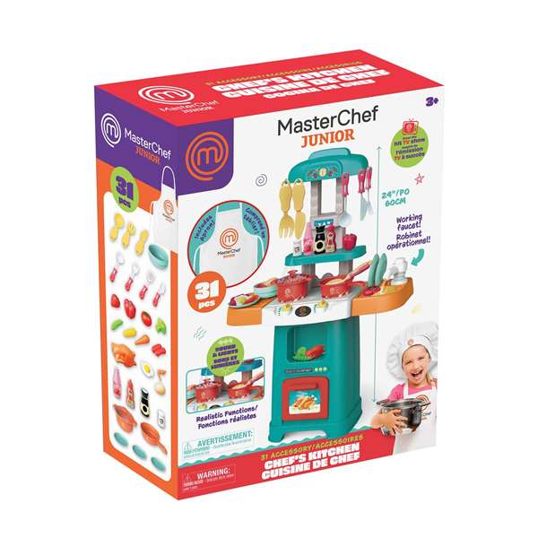 Famosa MasterChef Jr - Cuisine électronique de jeu avec 31 accessoires, lumières et sons - 61 cm de hauteur Famosa MasterChef Jr - Cuisine électronique de jeu avec 31 accessoires, lumières et sons - 61 cm de hauteur