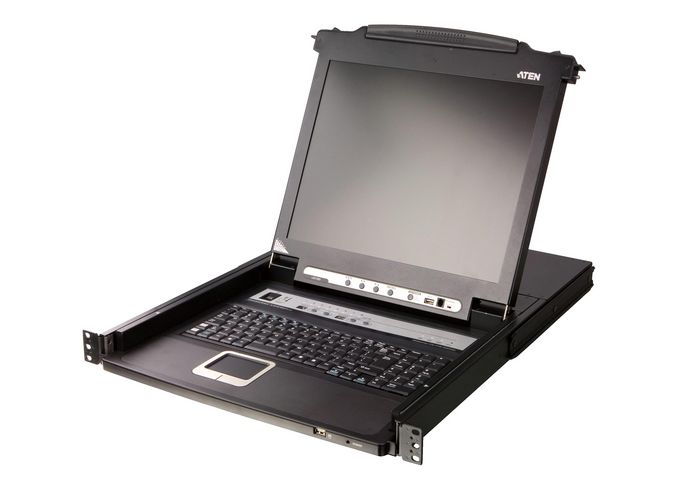 Aten CL5708 Slideaway Commutateur KVM LCD Mono-Rail 8 Ports PS/2 USB VGA avec Écran 17" pour Rack - Version US Aten CL5708 Slideaway Commutateur KVM LCD Mono-Rail 8 Ports PS/2 USB VGA avec Écran 17" pour Rack - Version US
