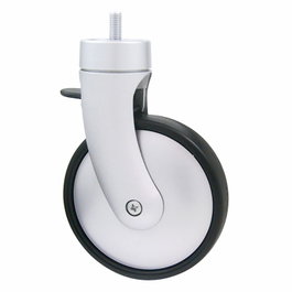STAMPMATIC Roue pivotante GIOTTO ER 130 avec frein intégral, finition aluminium RAL 9006