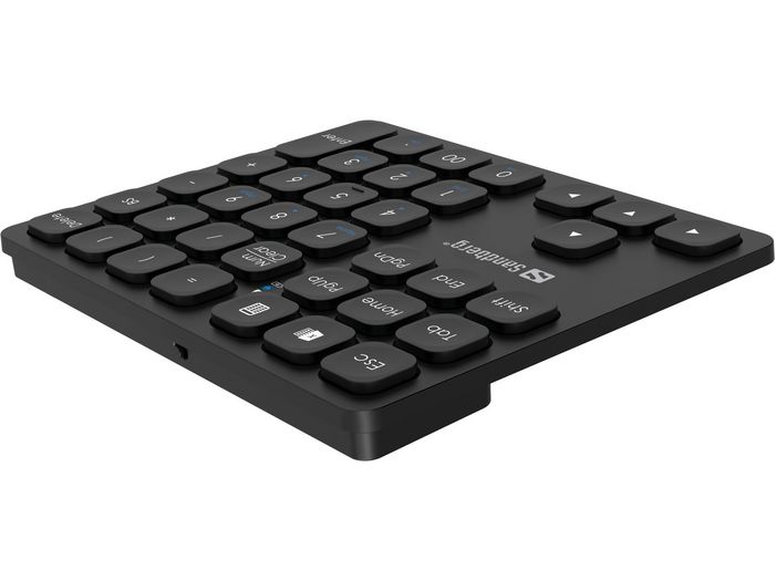 Sandberg Wireless Numeric Keypad Pro - Pavé numérique sans fil rechargeable avec raccourcis pour ordinateur portable Sandberg Wireless Numeric Keypad Pro - Pavé numérique sans fil rechargeable avec raccourcis pour ordinateur portable