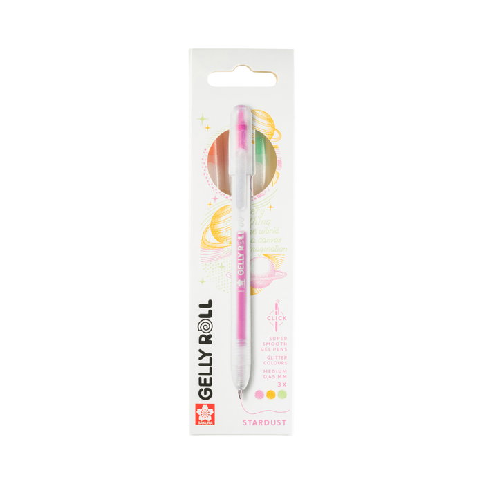 Sakura Gelly Roll Stylos gel avec paillettes de poussière d'étoiles, étui de 3 Sakura Gelly Roll Stylos gel avec paillettes de poussière d'étoiles, étui de 3