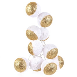 Home Deco Light Guirlande Luz 10 LED Blanc/Or