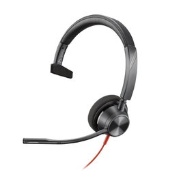 Poly Blackwire 3310 Casque Monoauricular Filaire USB-A Avec Micro à Réduction de Bruit - Noir