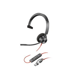 HP Poly Headset Blackwire 3310 (8X216AA) - Casque audio avec micro USB pour bureau, PC, téléphone