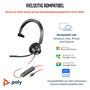 Poly Blackwire 3310 MS Casque Monoauriculaire USB-C avec Adaptateur USB-C/A Noir