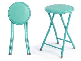 Giftdecor Tabouret Pliable PVC Vert 29x69x5 cm avec Tube 19 mm (Set de 10)