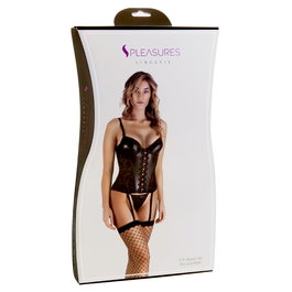 Corset S Pleasures Noir (Taille unique)