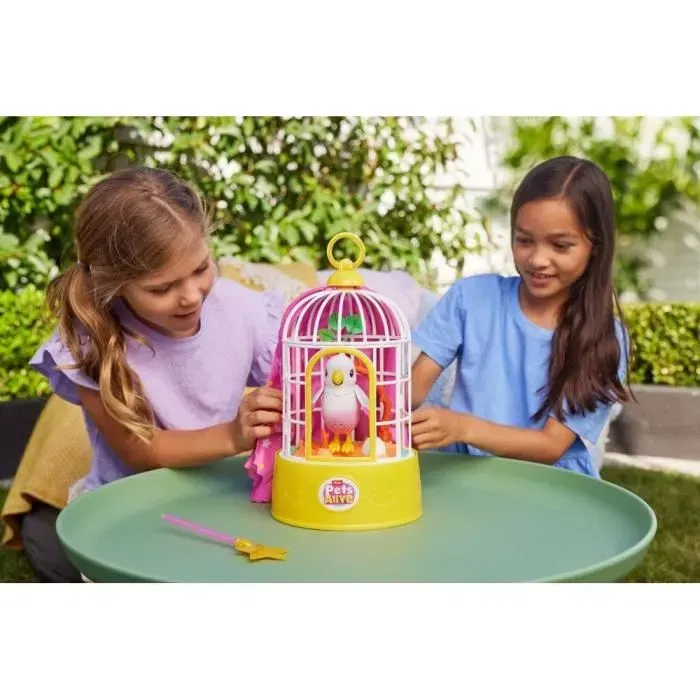 Zuru Pets Alive - Oiseau interactif Polly Magic Bird, réagit au toucher, chante et bouge, jouet pour enfant à partir de 3 ans