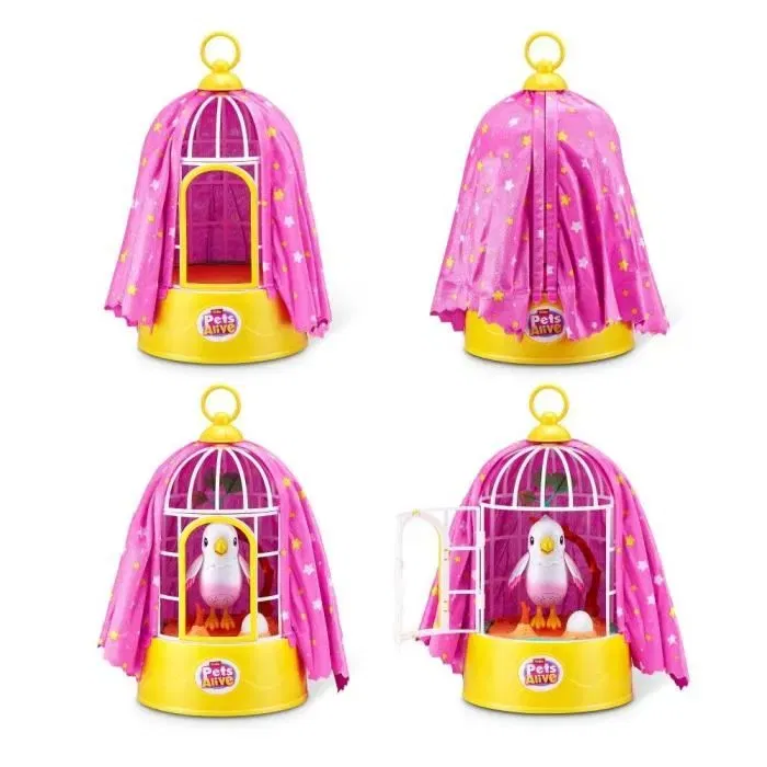 Zuru Pets Alive - Oiseau interactif Polly Magic Bird, réagit au toucher, chante et bouge, jouet pour enfant à partir de 3 ans