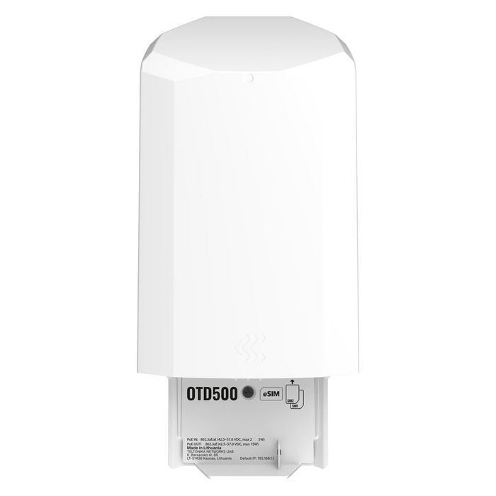 Teltonika Networks Routeur 5G OTD500 4G LTE Cat 19 avec eSIM, PoE entrée/sortie, protection IP55, double SIM et WiFi jusqu'à 867 Mbps